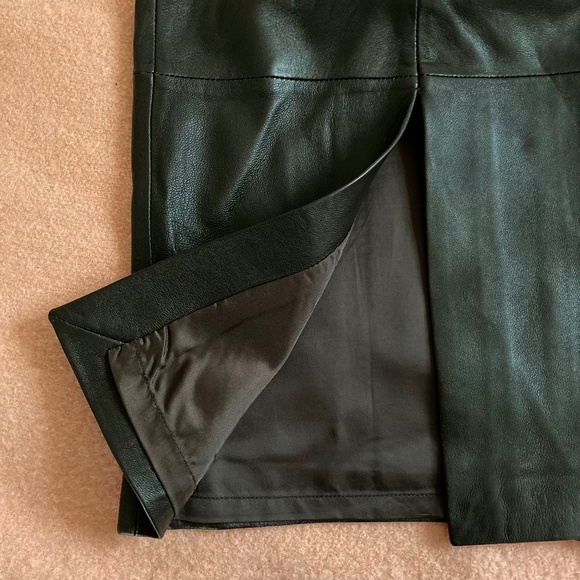 111 STATE Brown Leather Skirt - Picture 3 of 4